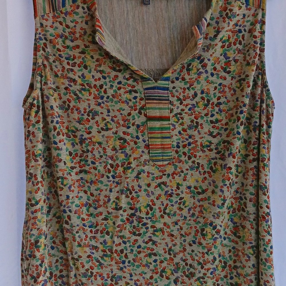 Democracy Casual Multicolor Women's Sleeveless T-Shirt, XL